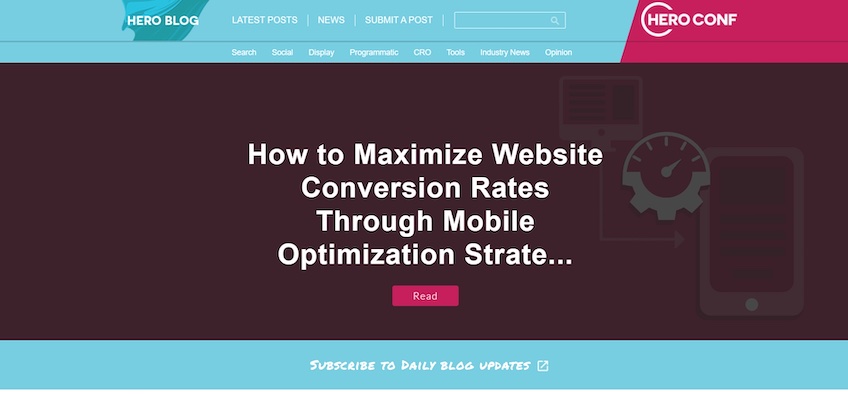 PPC Hero Blog homepage.