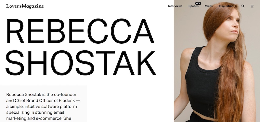 LoversMagazine about page for Rebecca Shostak. 