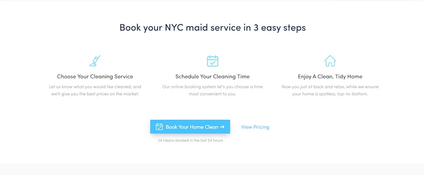 NYC maid service in 3 easy steps. 