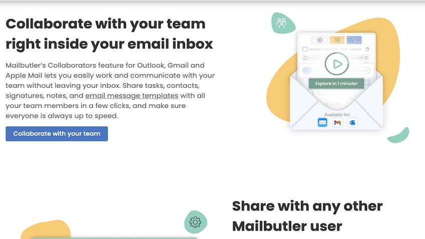 Collaborate with team landing page.