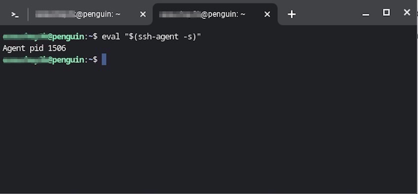 Terminal with prompt to add new SSH keys to the ssh-agent. 