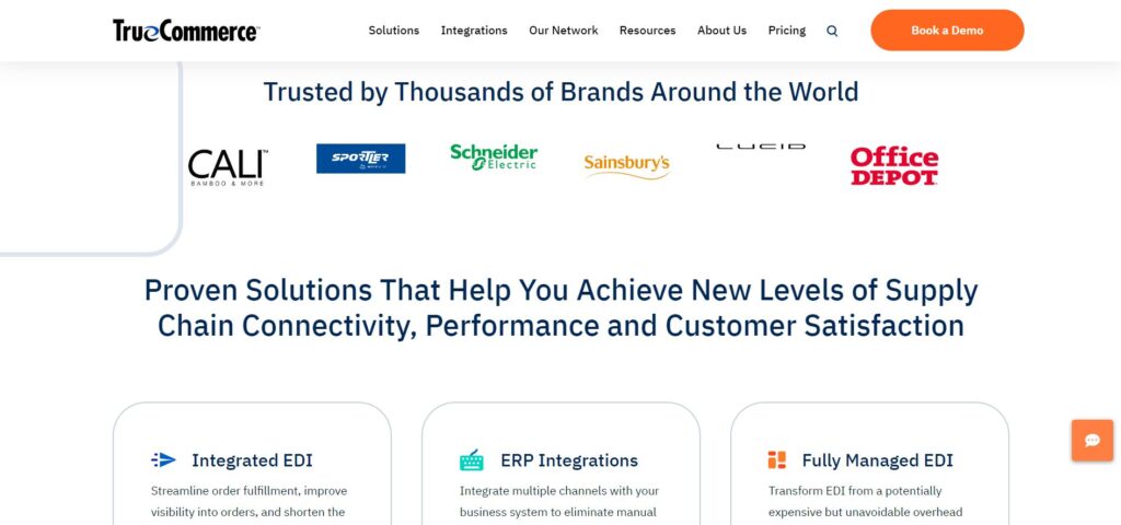 TrueCommerce EDI software homepage.