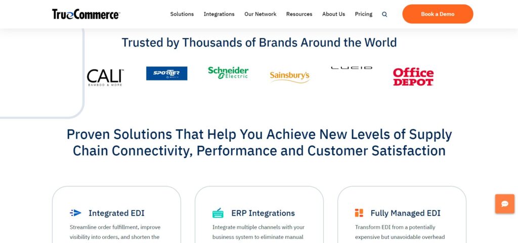 TrueCommerce EDI software  homepage.