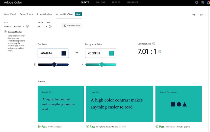 Website color selection page.