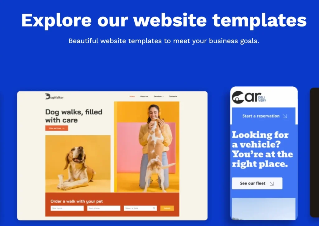 Web.com offers over 150 templates for your store