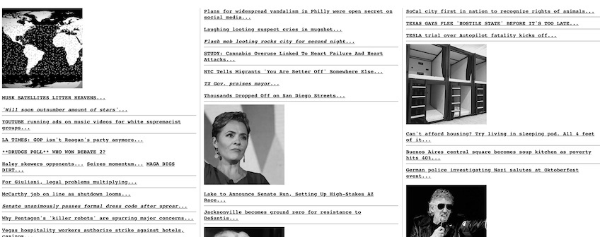 Drudge Report example with multiple images and older text style. 