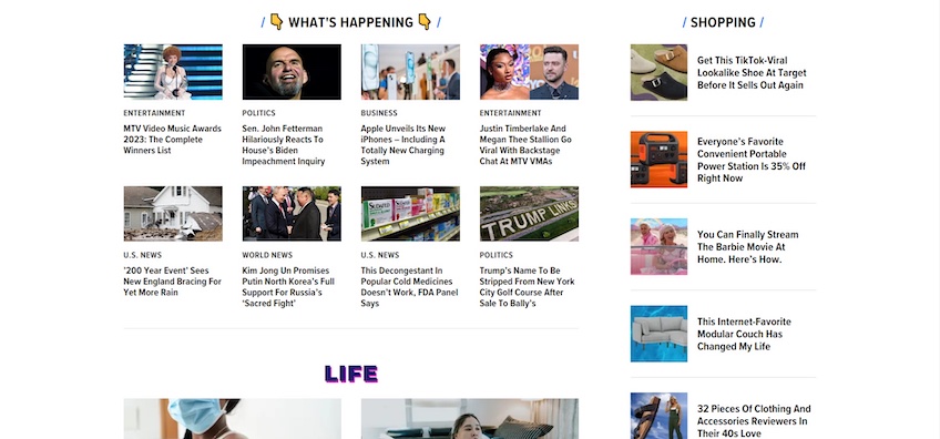 What's Happening section on HuffPost. 