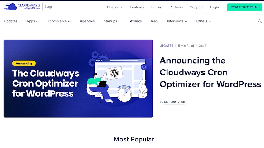 Cloudways homepage. 