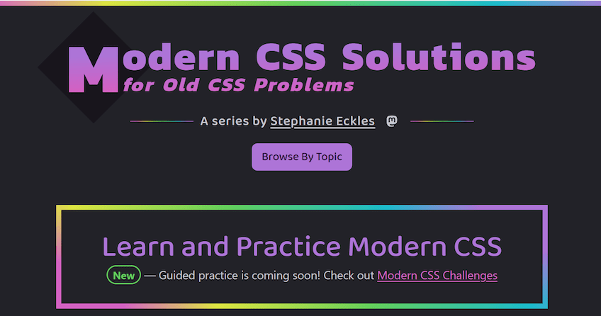 Modern CSS homepage