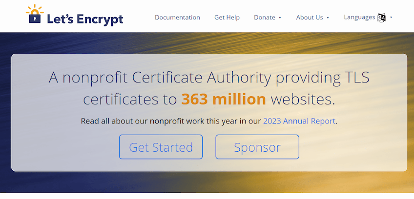 Let's Encrypt homepage