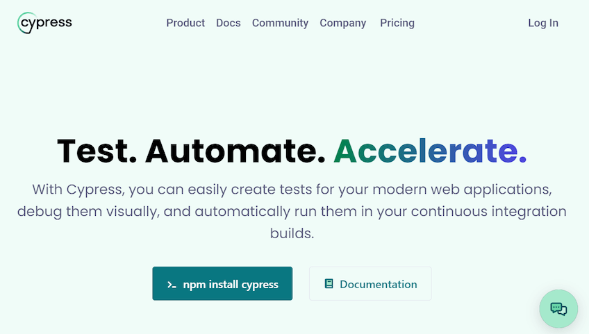 Cypress.io homepage
