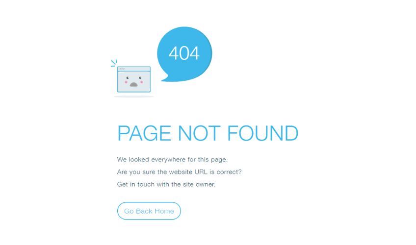404 error page for a page not found and a button to Go Back Home. 