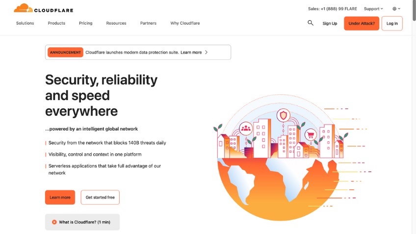 Cloudflare homepage.