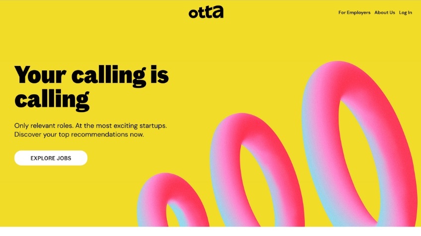 Otta homepage with text that reads: "Your calling is calling." 