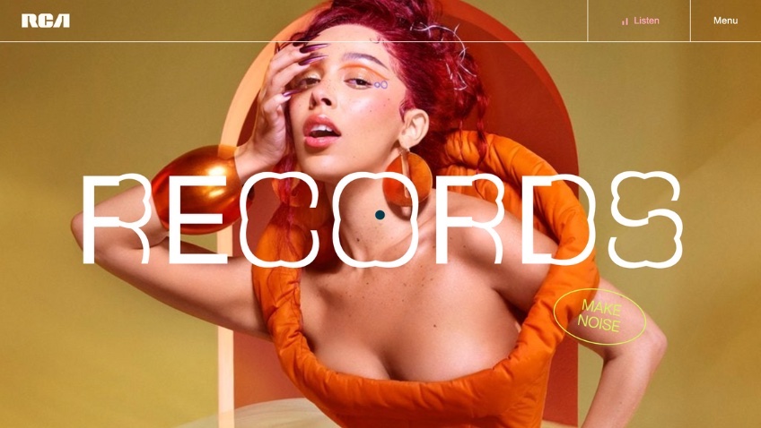 RCA Records homepage with one single word "Records." 