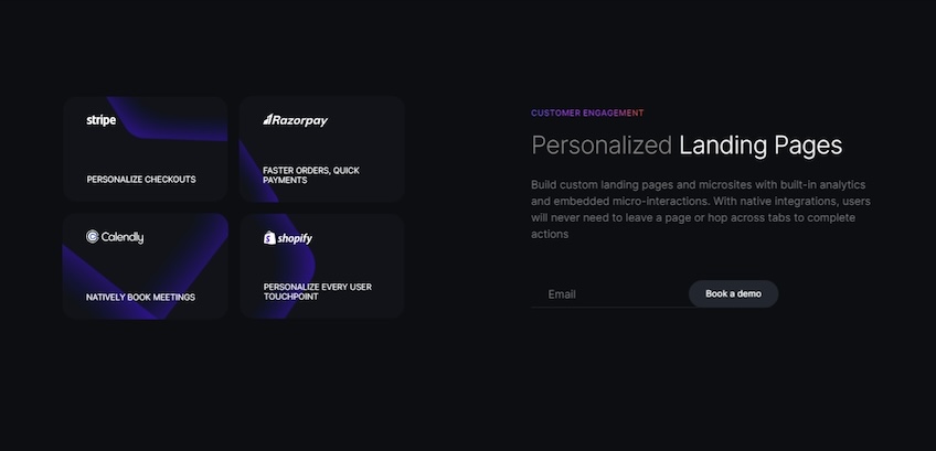 Gan.ai landing page for customer engagement information.