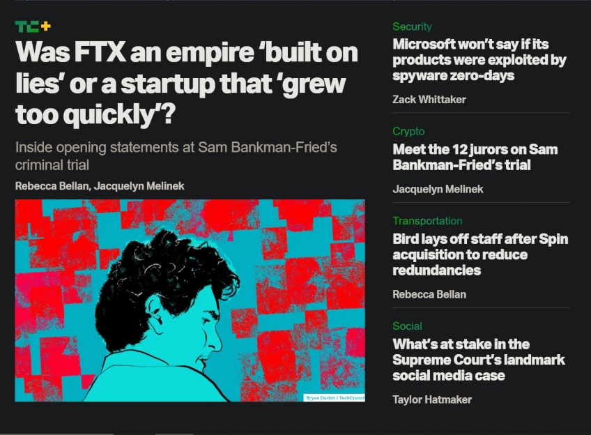 Site with a sidebar menu displaying other articles. 