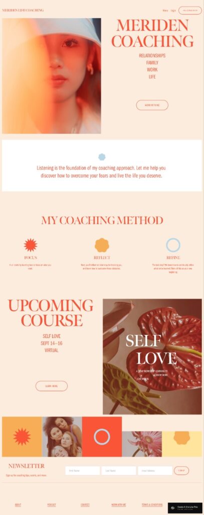 Alignflow Fluid template for a membership site for coaching. 