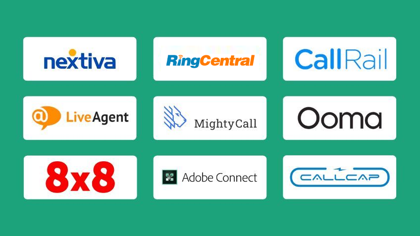 Company logos for our best VoIP call recording software reviews. 