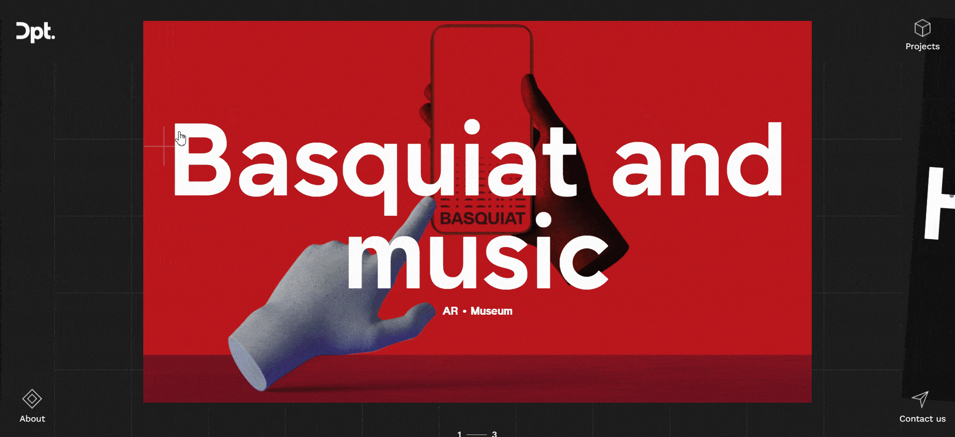 Dpt. website example of carousels showing the company's projects.