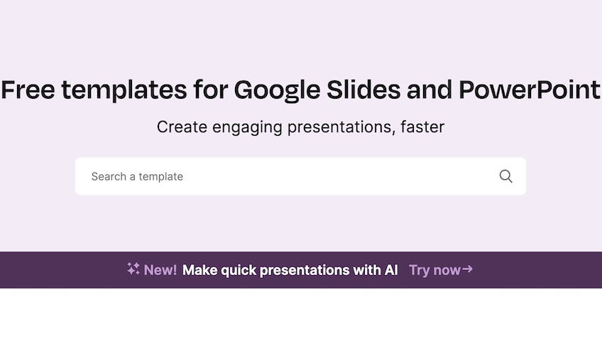 Slidesgo template search page for templates for Google Slides and PowerPoint. 
