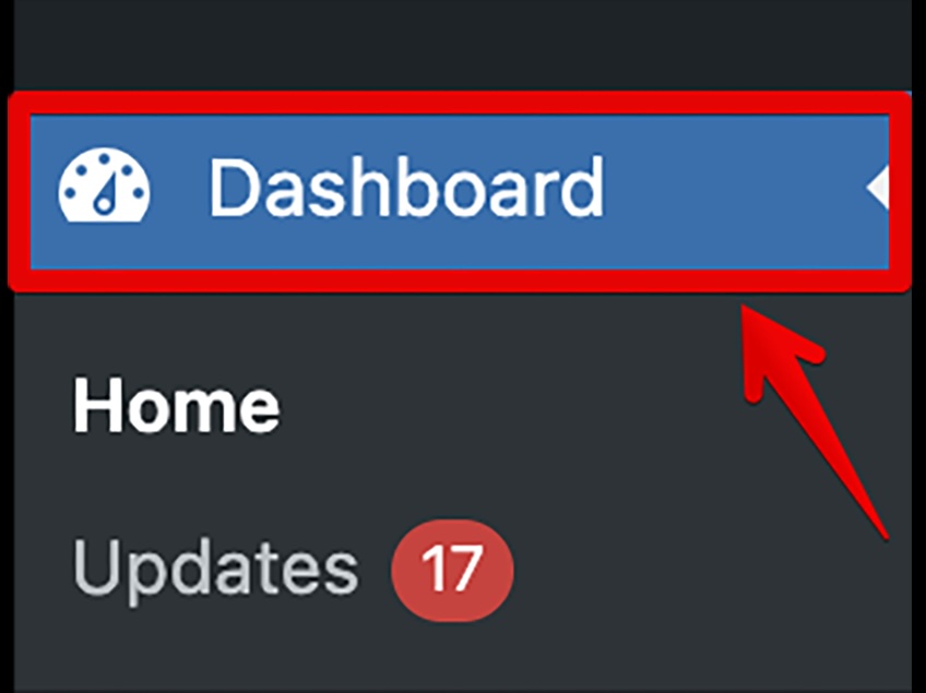WordPress dashboard with a red arrow pointing to the button. 