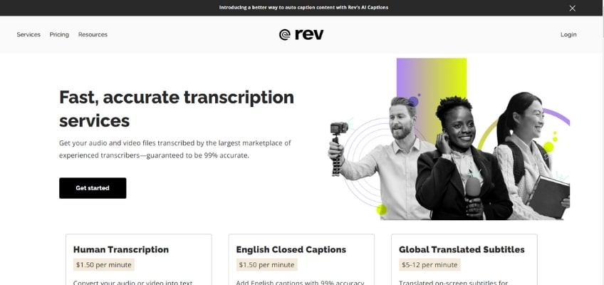Rev homepage