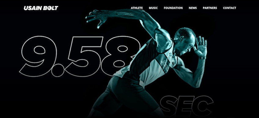 Usain Bolt homepage header