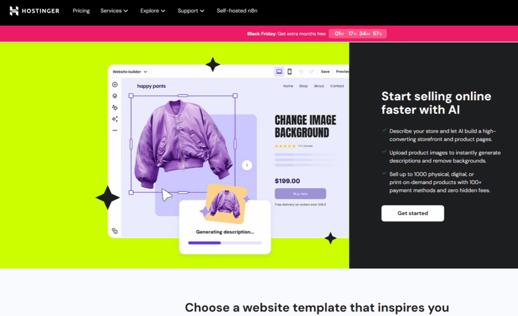 Hostinger AI website builder