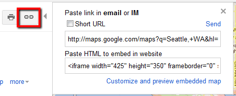 HTML embed code to add map and address example.
